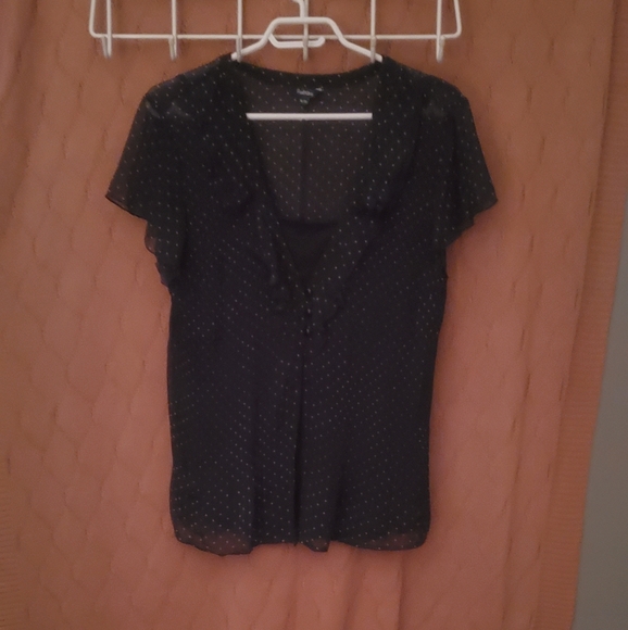 Black and White pleated blouse - Picture 1 of 7